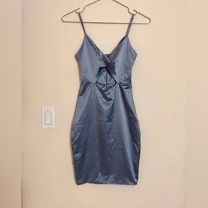 Elegant Blue Satin Dress